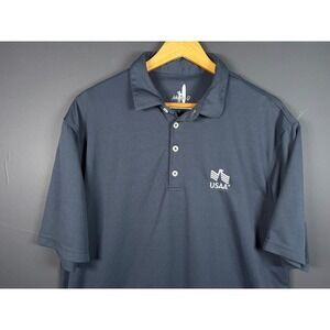 Johnnie-O Mens Large USAA Insurance Prep-Formance Polo Shirt Navy Blue